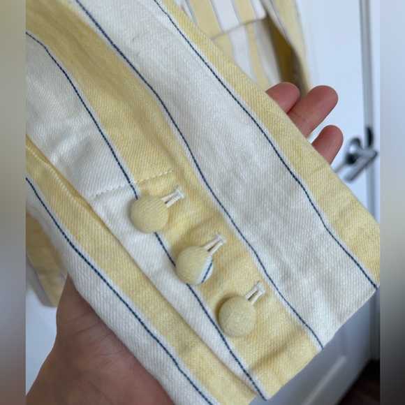 Stripped NEW FRAME 100% Linen Stripe Blazer size 0 - Picture 10 of 17